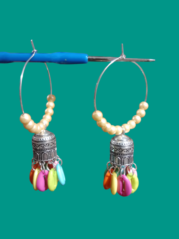 Hoop Cowri Jhumka Earring - Image 4