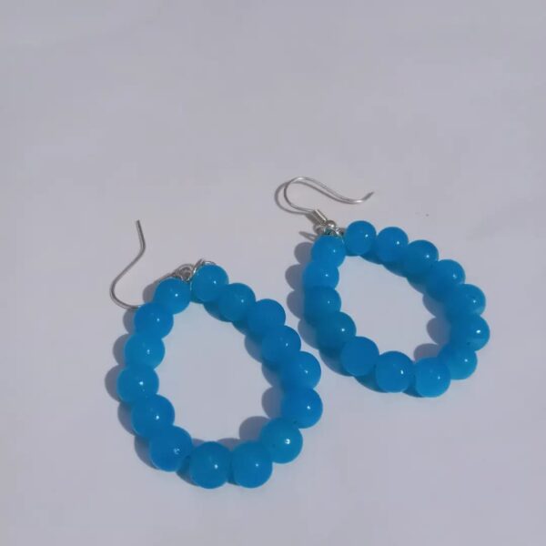 Glass Bead Drop Hoop Earring