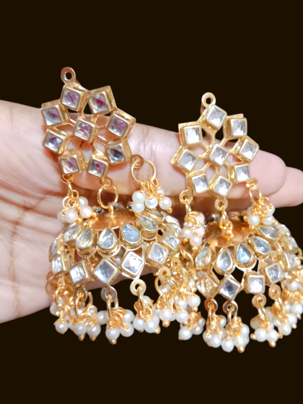 Stone Kundan Jhumka Earring